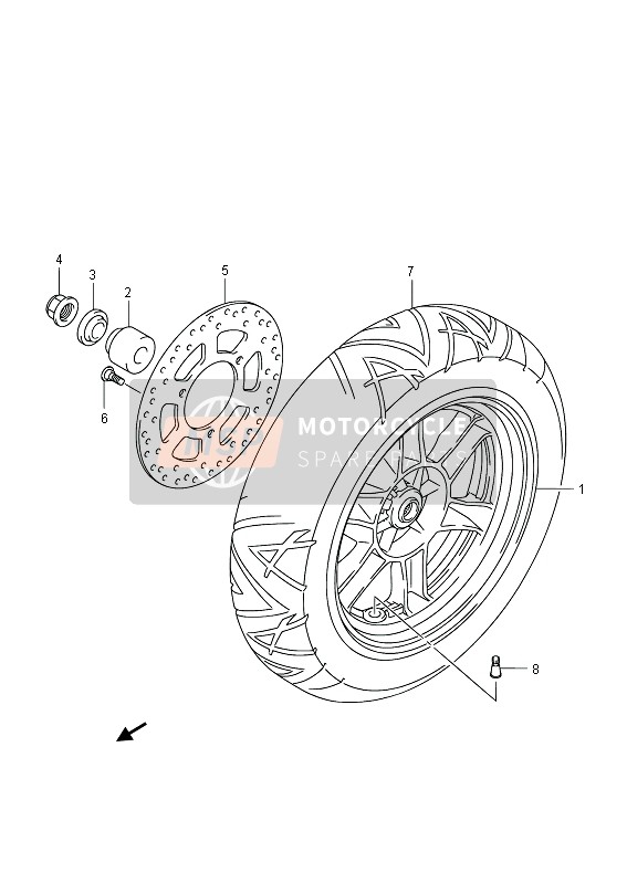 Suzuki UH125A BURGMAN 2014 Roue arrière (UH125 E19) pour un 2014 Suzuki UH125A BURGMAN